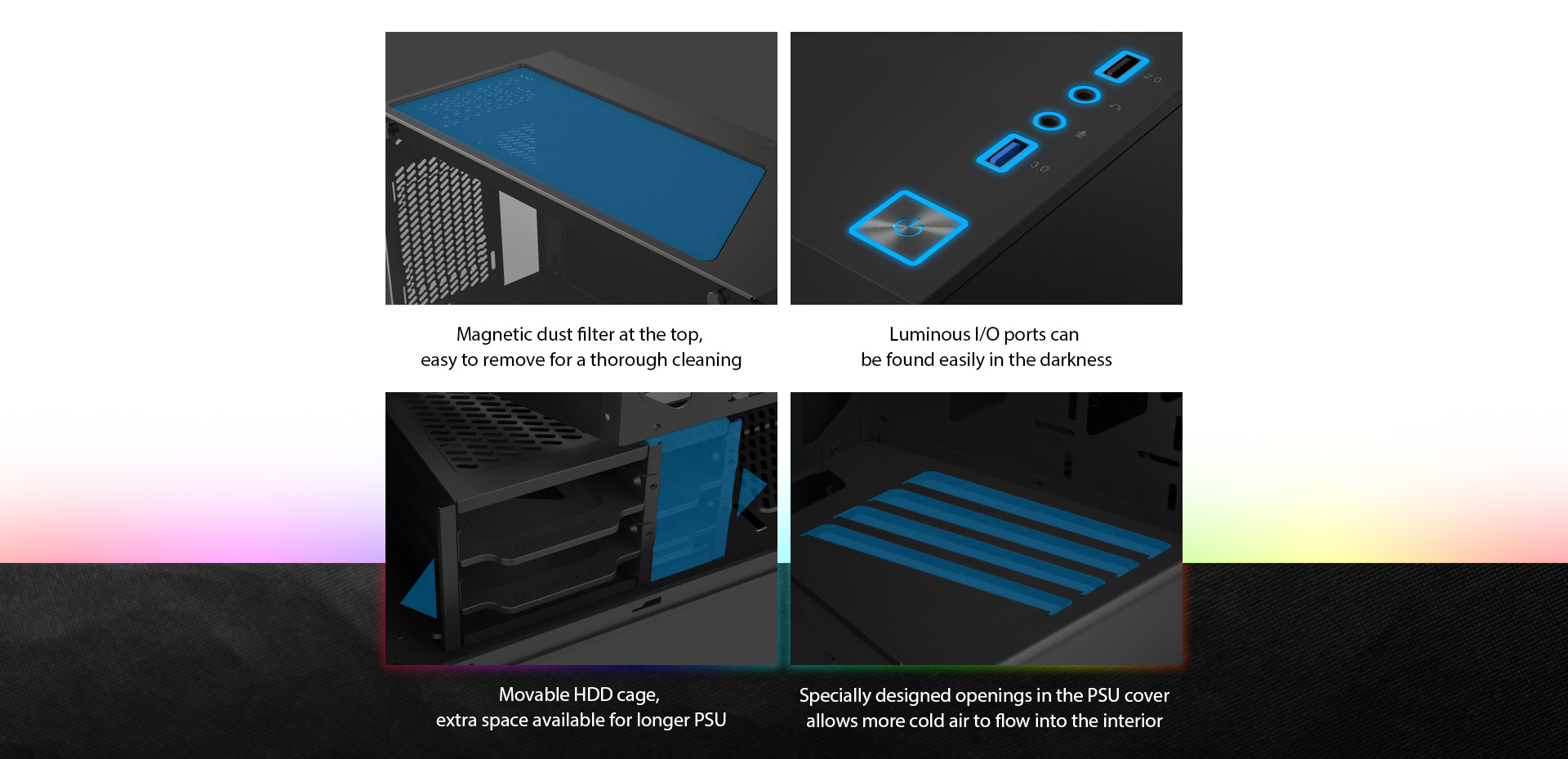 Deepcool Earlkase Rgb Case W/ Expandable Rgb Lighting Earlkase