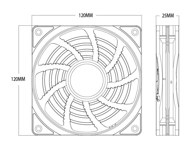 120 pc fan sizes